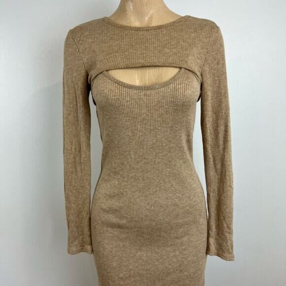 Wild Fable Women’s Medium 2 Piece Dress Set Cropped Long Sleeve Top With Dress - Picture 4 of 11